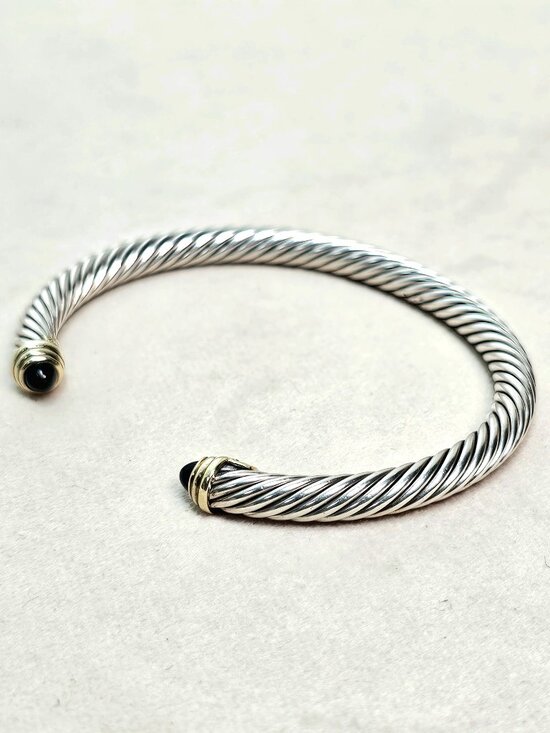 David Yurman Jewelry - David Yurman Cable Classics Bracelet Black Onyx 14K Gold 5mm Size S